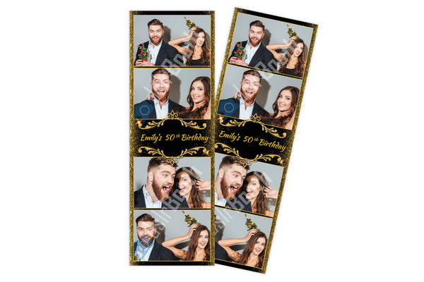 50th Black and Gold Birthday Ticket Template