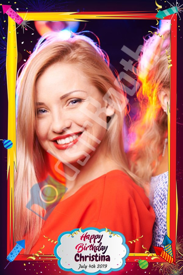 Birthday Fireworks Single Image Template Vertical