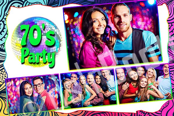 Psychedelic 70s Party Template Horizontal